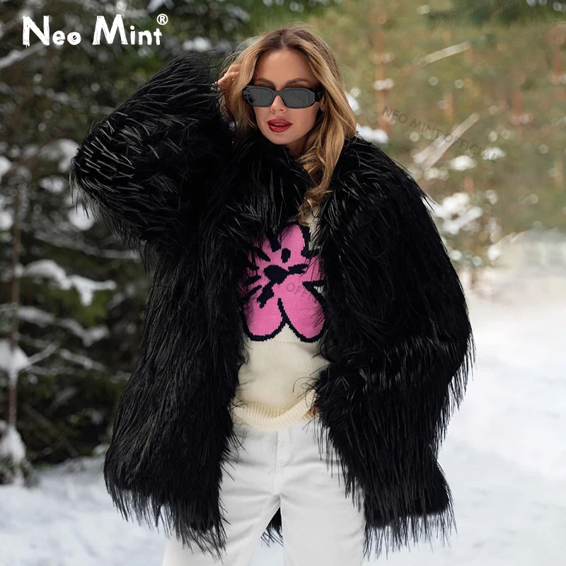 Women Streetwear Brand - Neo Mint 2024 Winter Harige Nepbont