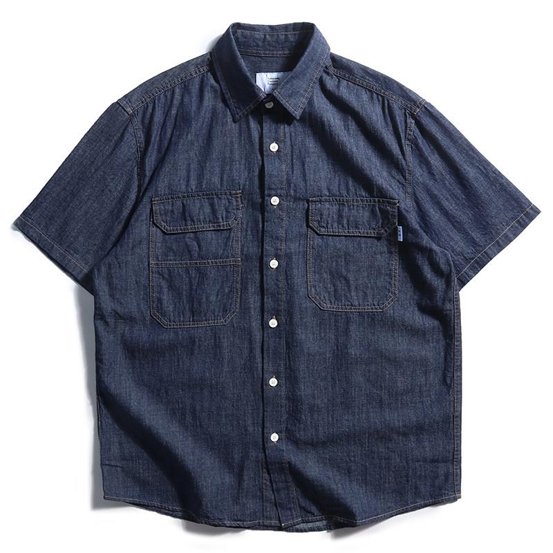 Streetwear Brand Denim - Retro Japanse stijl losvallend denim overhemd