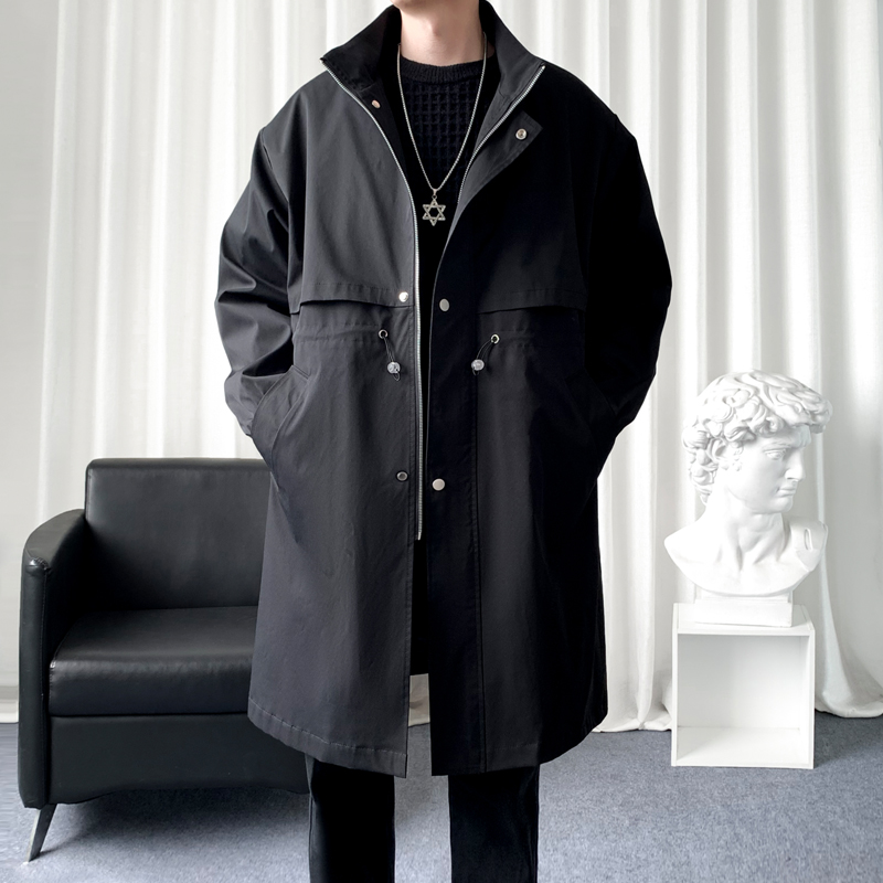 Streetwear Brand Fashion - Trenchcoat Gloednieuwe Geul Koreaanse Herenmode Overjas