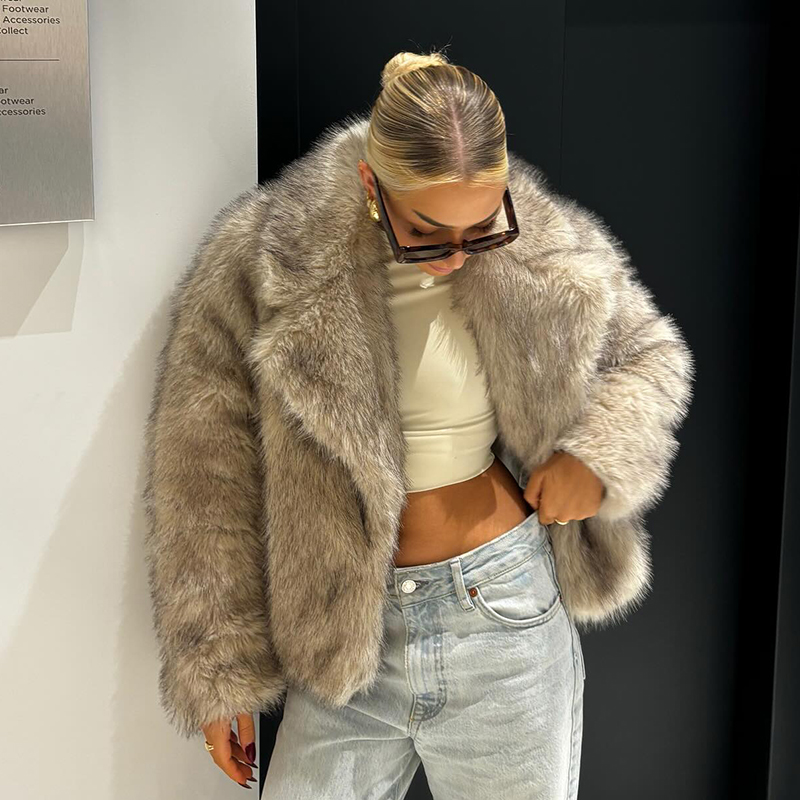 Streetwear Brand Fashion - Chique Street Girls Gradient Faux Fur