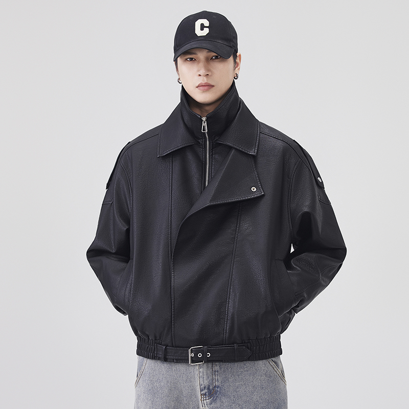 Streetwear Brand Fashion - Herfst Winter Leren Jas Mannen Streetwear