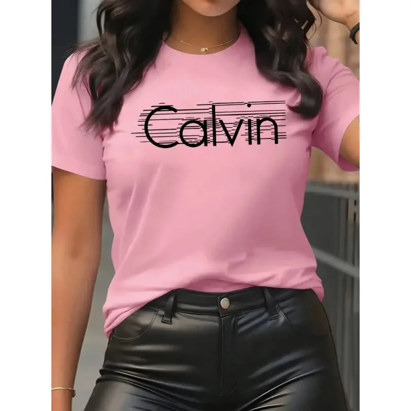 Streetwear Brand Fashion - Calvin Dames T-shirt Vrijetijdsmode Korte mouw