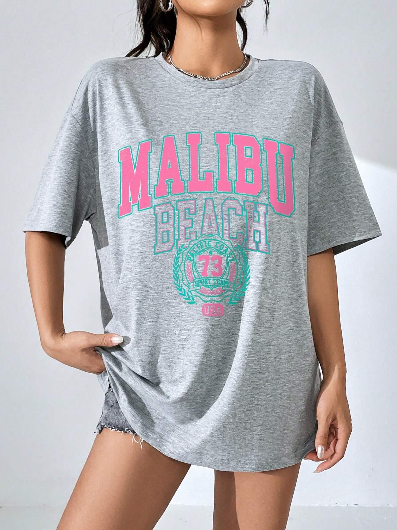 Malibu Strand Brief Print Prin - Women Streetwear Brand recensie en prijs