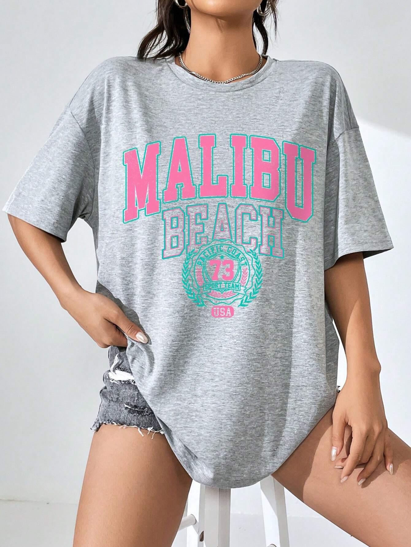 Malibu Strand Brief Print Prin - Women Streetwear Brand recensie en prijs