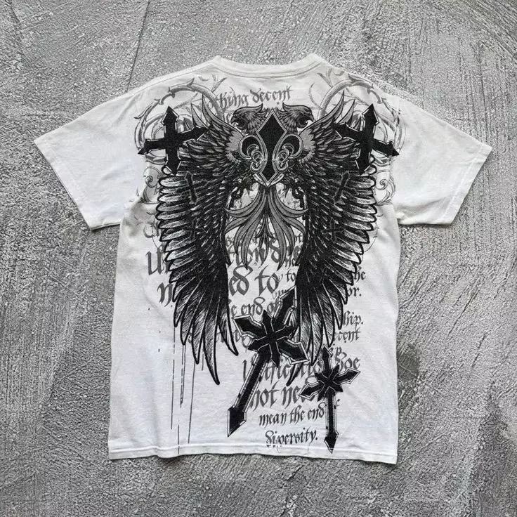 Y2K Gothic Wing Cross Klassiek - Streetwear Brand Graphics recensie en prijs